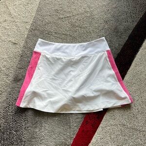 Touch Of Terry Classic White Pink Terry Detailed Skort